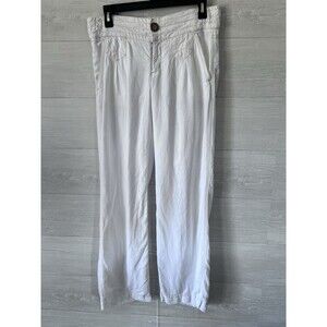 Athleta Lagoon Linen Wide Leg Pant 31" Inseam White Womens Size 6